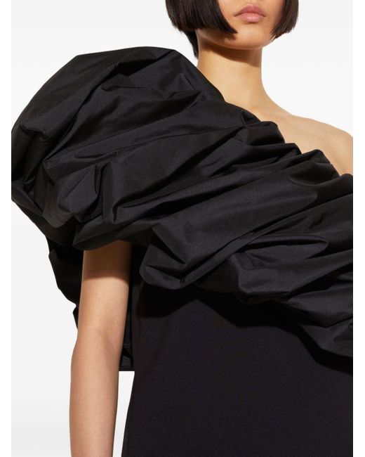 Emilio Pucci Black Asymmetric One-shoulder Crepe Minidress