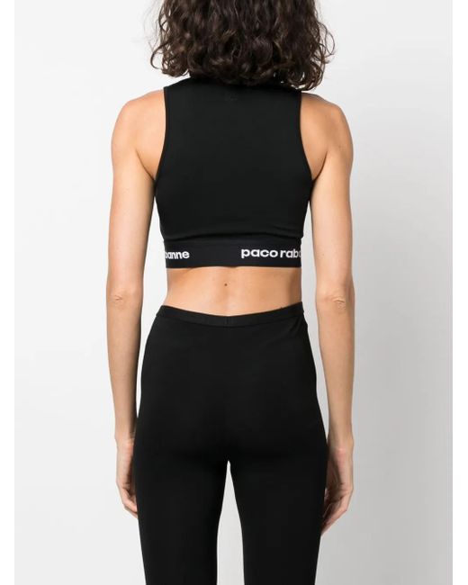 Rabanne Black Jersey Bodyline Sports Bra