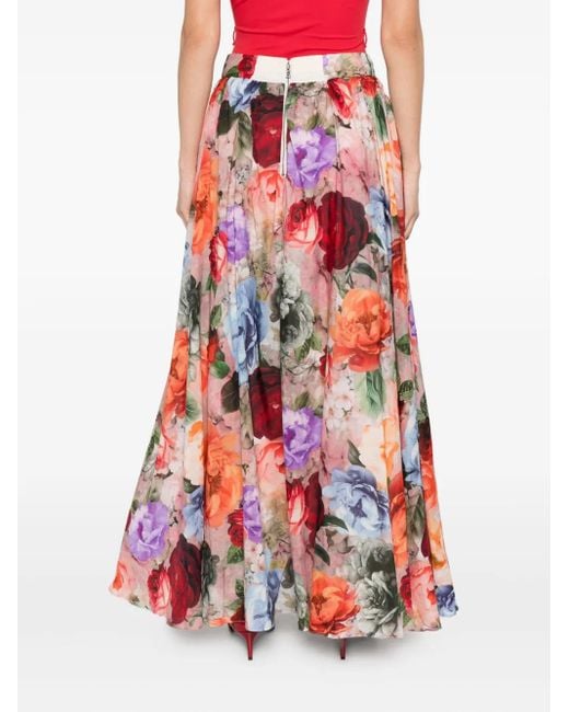 Alice + Olivia Zijden En Nylon Rok in het Red