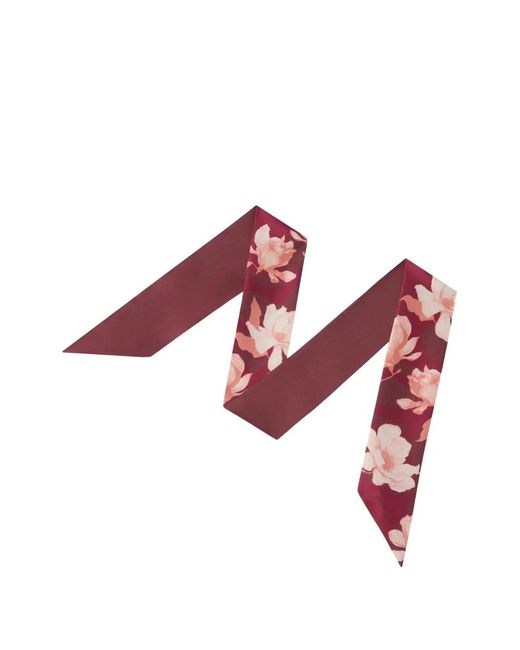 Furla Red Metropolis Floral-Print Scarf