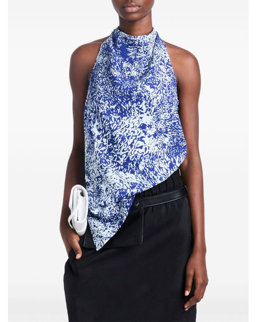Proenza Schouler Blue Theda Abstract-pattern Top