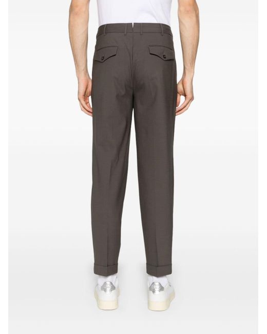 PT Torino Gray Mid-rise Tailored Trousers for men
