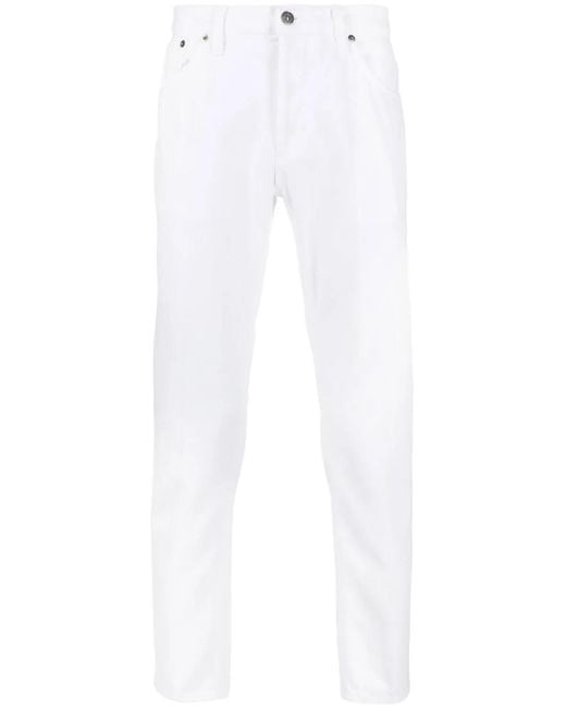 Dondup White Straight Leg Jeans for men