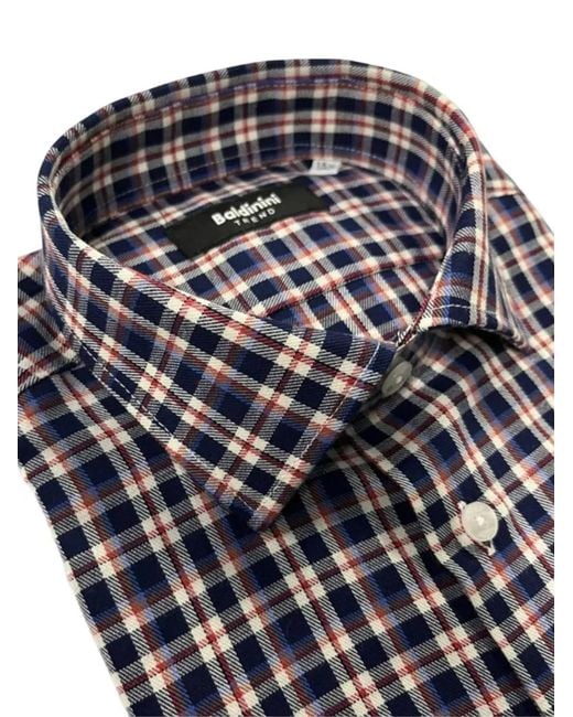 Baldinini Black Check-Pattern Button-Down Shirt for men