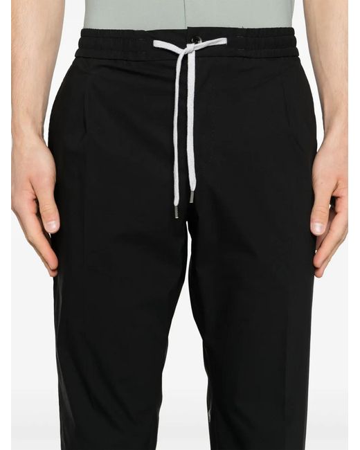 PT Torino Black Mid-Rise Tapered Chinos for men