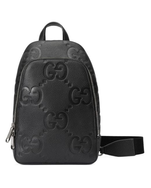 Gucci Black Jumbo GG Crossbody Bag for men
