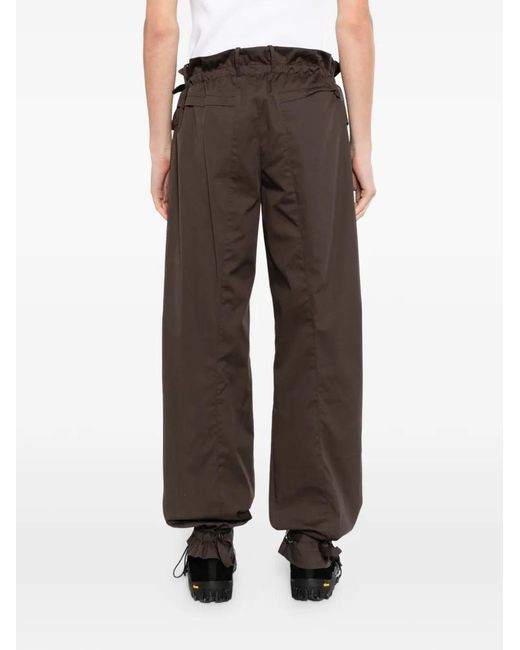 Kiko Kostadinov Gray Buckle-Detail Ruffled-Cuff Trousers for men