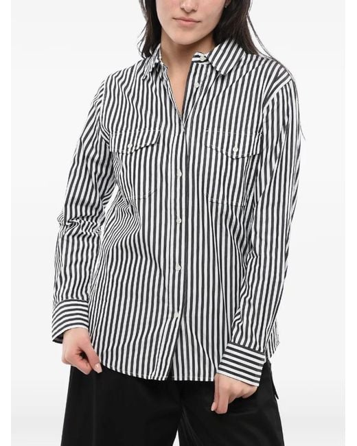 Woolrich Gray Sahariana Striped Shirt
