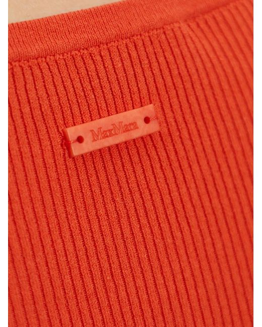 Max Mara Red Débardeur Côtelé