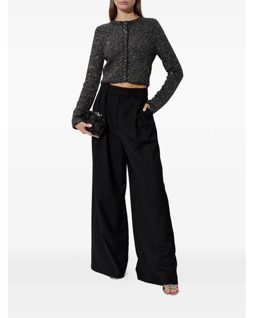 LoveShackFancy Black Sequin-Embellished Cardigan