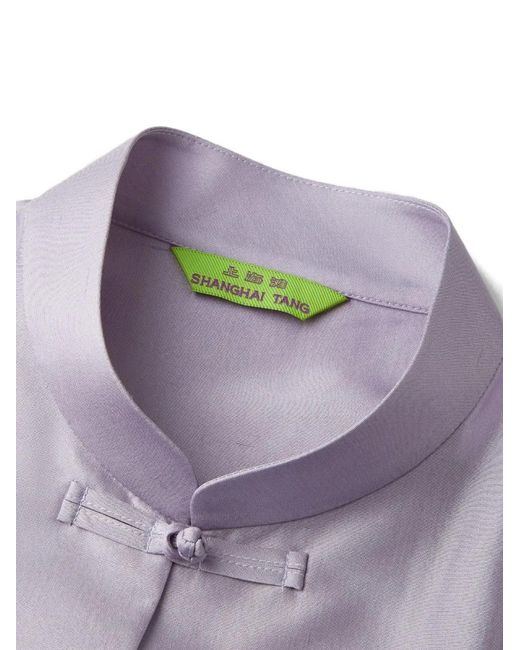 Shanghai Tang Purple Mandarin-Collar Blouse
