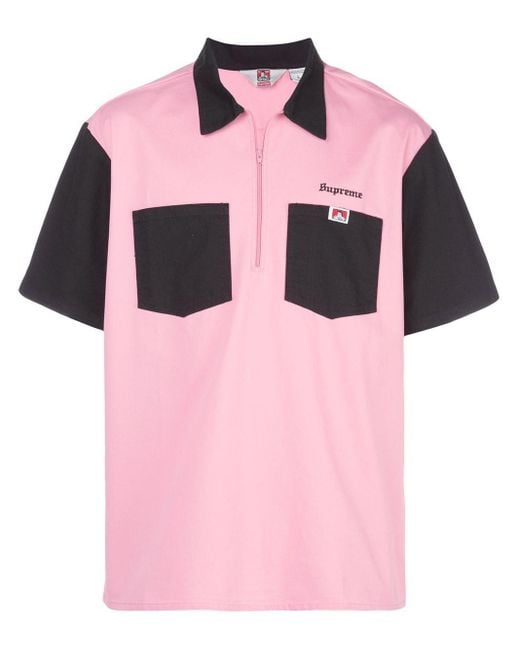 Supreme Pink X Ben Davis Bowling Shirt for men