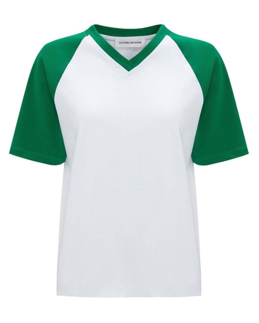 Victoria Beckham Green Football T-Shirt aus Bio-Baumwolle