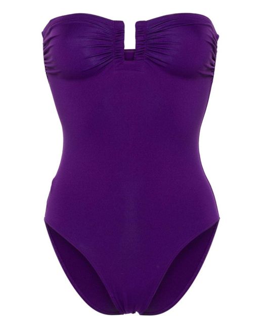 Eres Purple Cassiopée Strapless Swimsuit