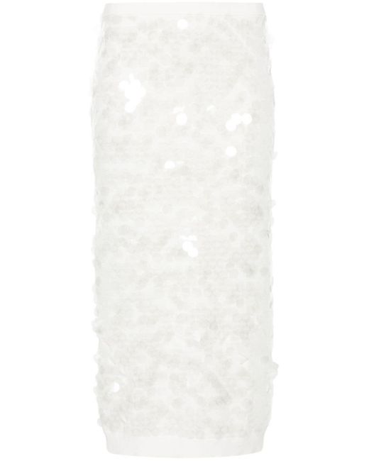 N°21 スパンコール スカート White