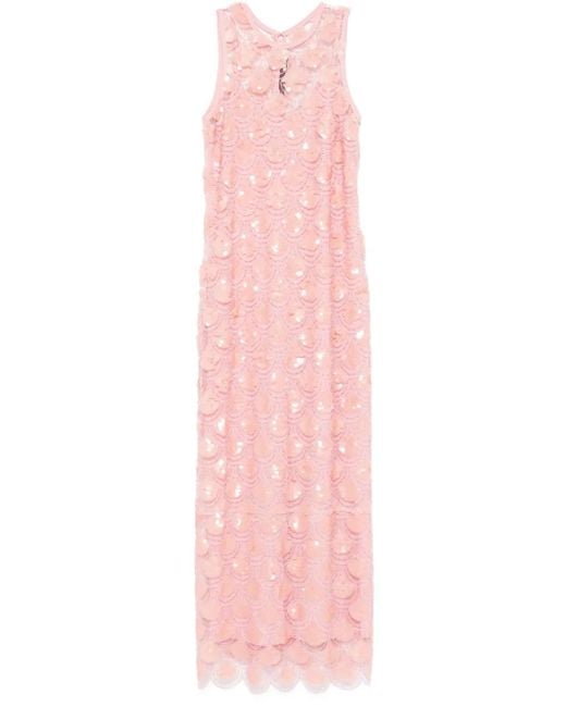 ROTATE BIRGER CHRISTENSEN Pink Sleeveless Maxi Dress