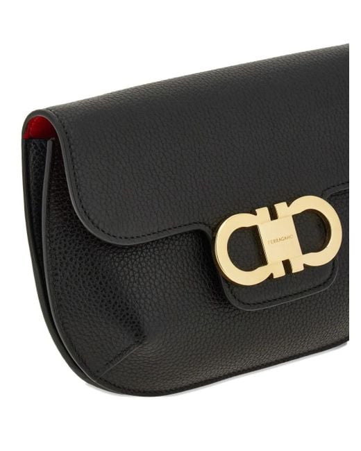 Ferragamo Black Double Gancini Mini Bag