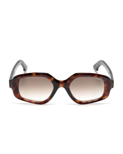 Lapima Brown Elisa Geometric-Frame Glasses