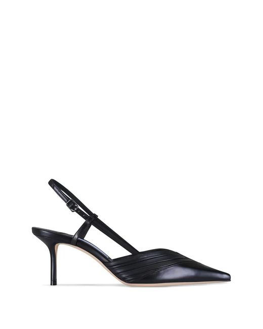 Jimmy Choo White Afia Ruched Slingback Pumps