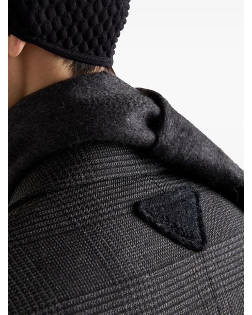 Prada Black Single-Breasted Wool Coat for men