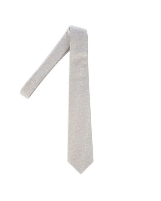 Corneliani White Jacquard-Pattern Tie for men