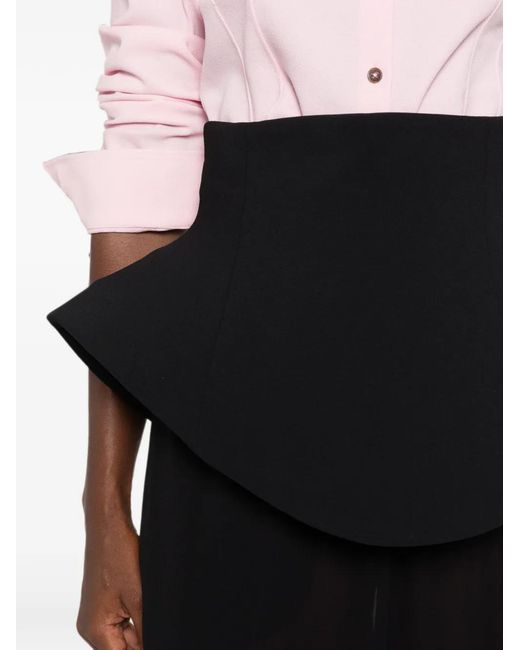 A.W.A.K.E. MODE Black Sculptural Zip-Fastening Miniskirt