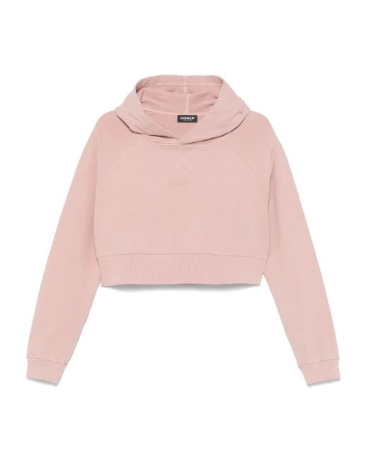 Dondup Pink Cropped Hoodie