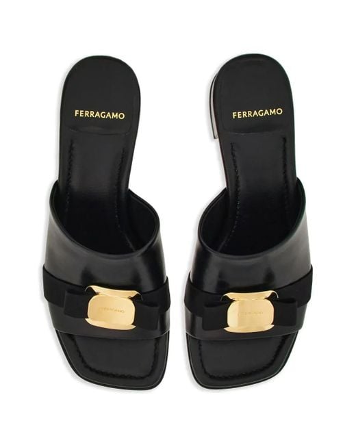 Ferragamo Black New Vara 40Mm Mules