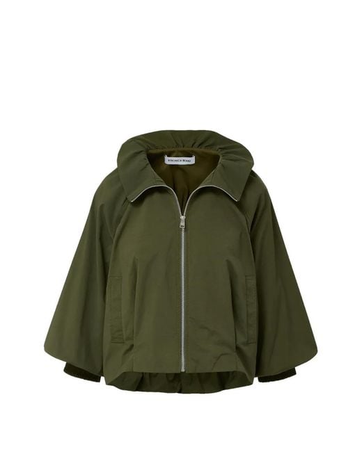 Veronica Beard Green Circe Zipped Hooded Jacket