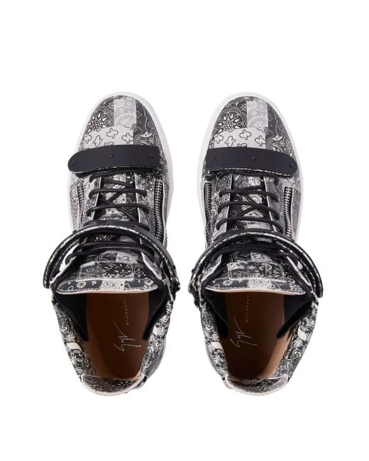 Giuseppe Zanotti Brown Coby Double-Straps Mid-Top Sneakers for men