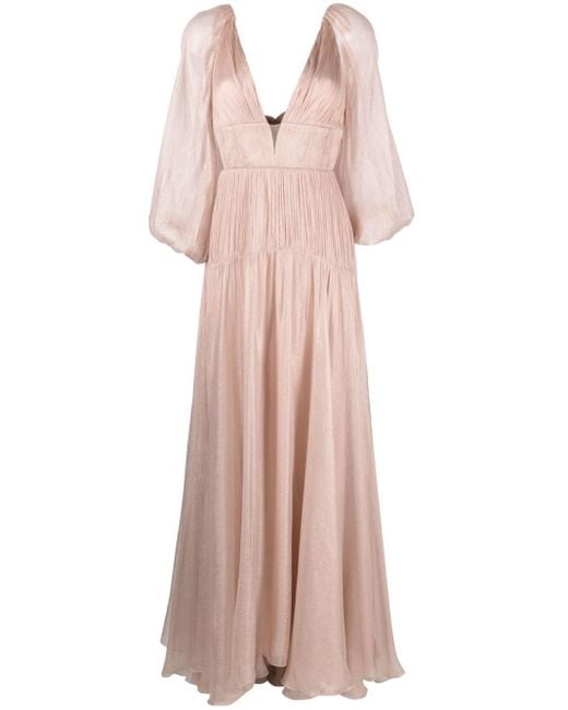 Maria Lucia Hohan Pink Zeena Metallic Silk Gown