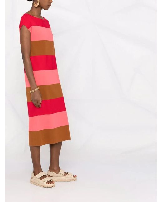 Woolrich Red Mid-Length Striped Dress