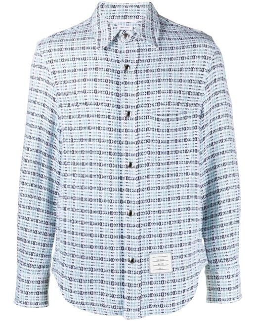 Thom Browne Blue Long-sleeve Button-fastening Shirt for men