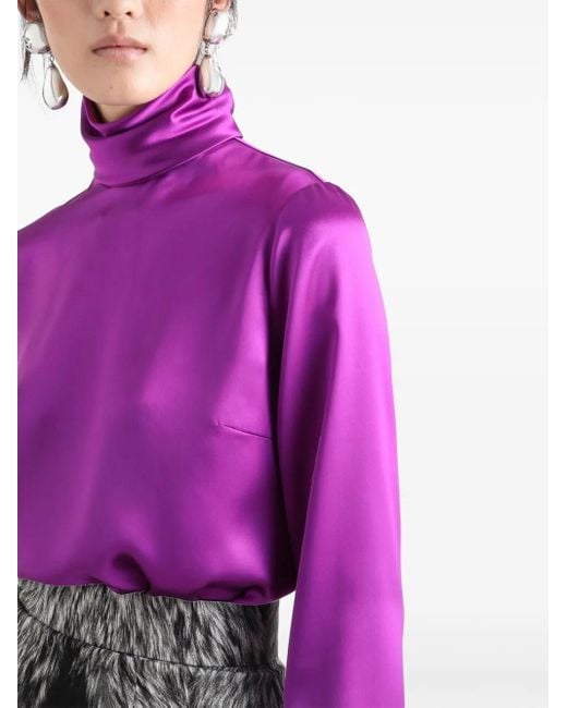 Dolce & Gabbana サテン ブラウス Purple