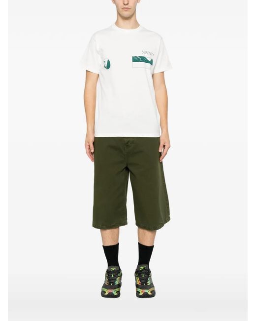 Snow Peak White Print-Detail Short-Sleeve T-Shirt