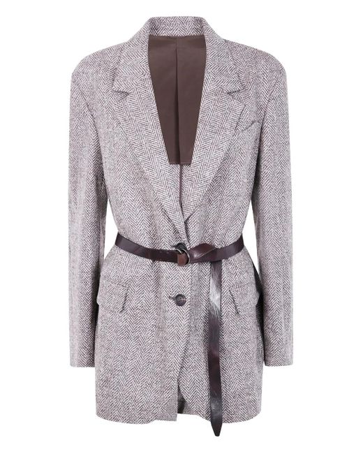 Chaqueta Con Motivo De Espiga Brunello Cucinelli de color Gray