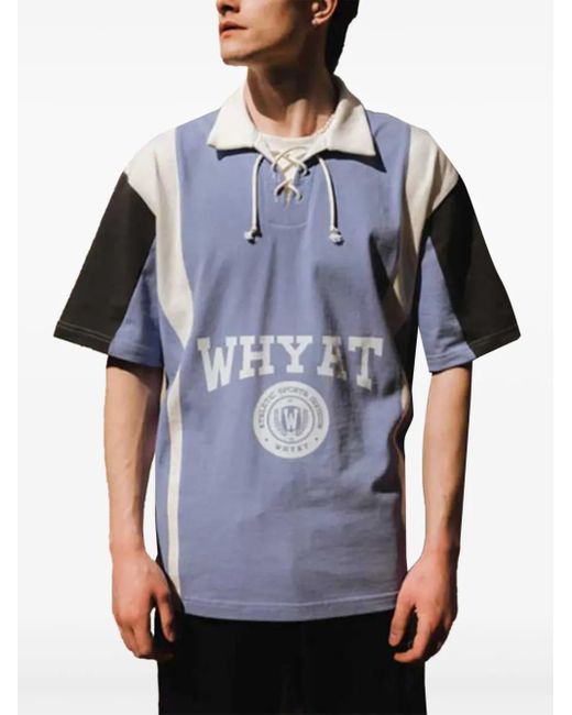 WHYAT Blue Logo-Print T-Shirt for men