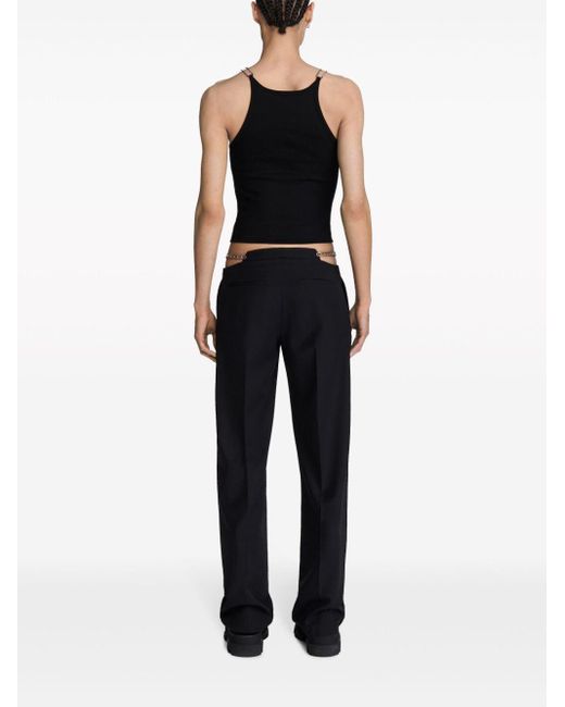 Dion Lee Black Chain-link Wool-blend Tailored Trousers