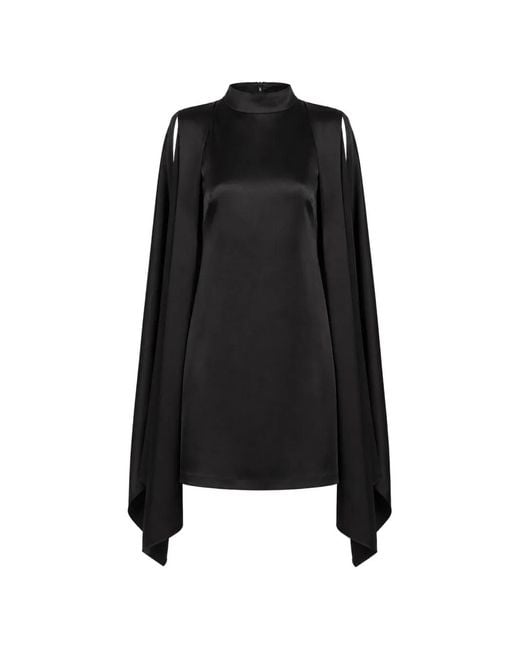 LAPOINTE Black Robe Courte À Manches Cape