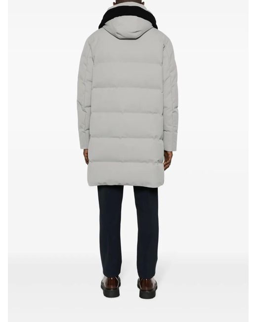 Woolrich Gray Button-Fastening Hooded Down Jacket for men