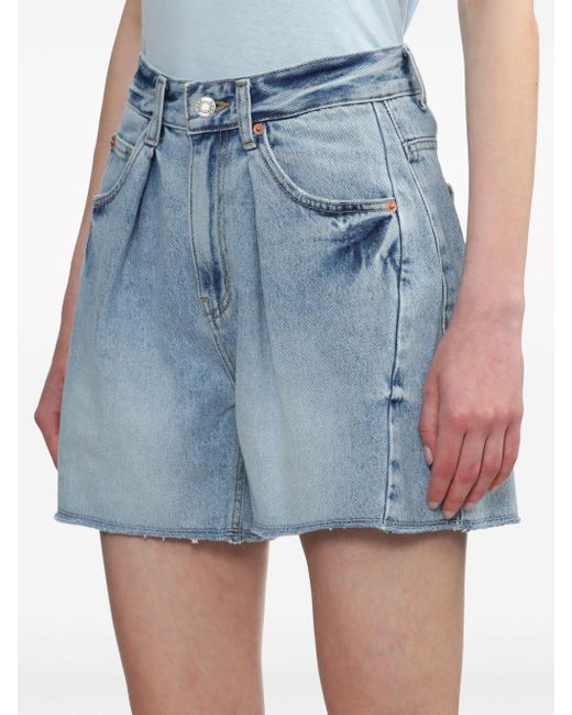 SJYP Blue Jeans-Shorts mit Falten