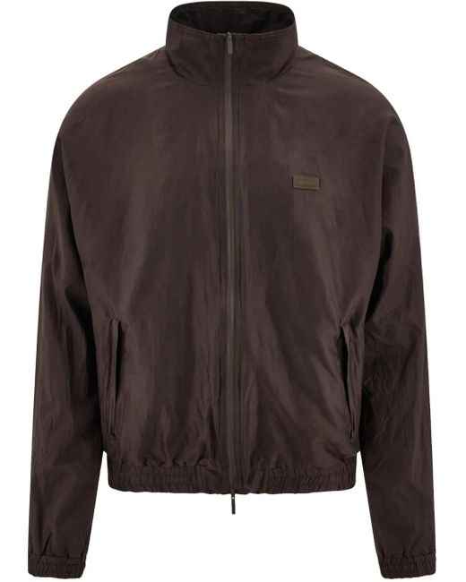 Ferragamo Gray Zip-Up Bomber Jacket for men