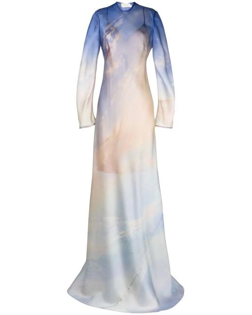 Zimmermann White Tama Printed Floor-length Slip Dress
