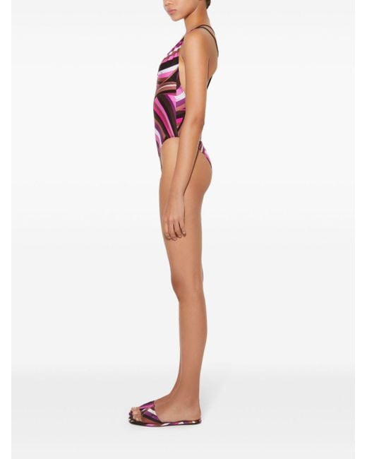 Emilio Pucci Red Iride-Print Swimsuit