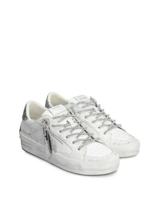 Crime London White Sk8 Deluxe Sneakers