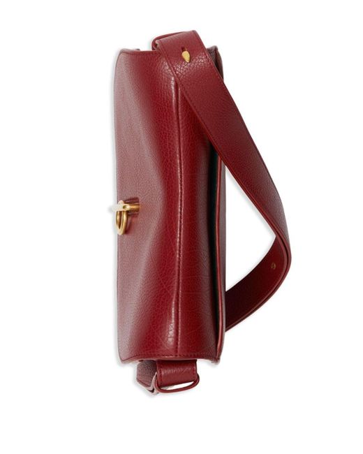 Burberry Red Medium Rocking Horse Leather Crossbody Bag