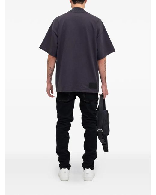 PLACE OF ELMS Blue Logo-Embroidery T-Shirt for men