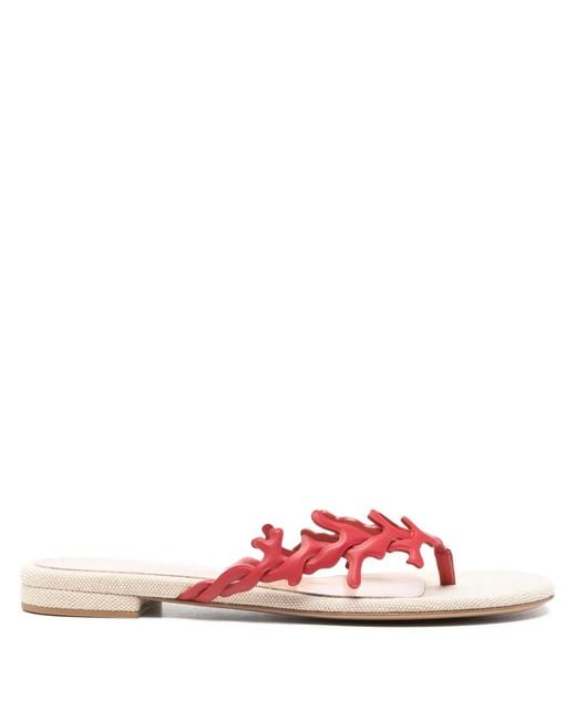 Gianvito Rossi Pink Ocean Thong-Strap Flat Sandals