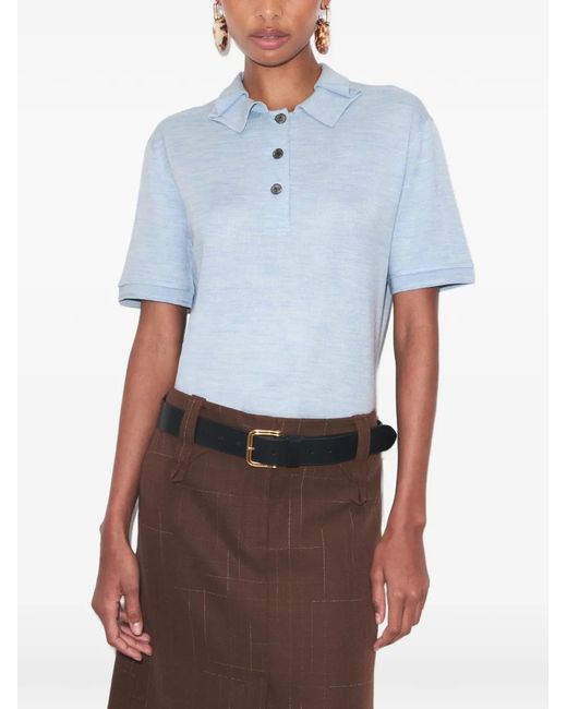 Tory Burch Blue Silk Polo