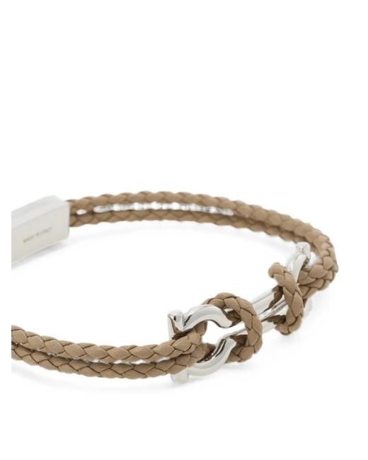 Ferragamo White Double Gancini Bracelet (20 Cm) for men